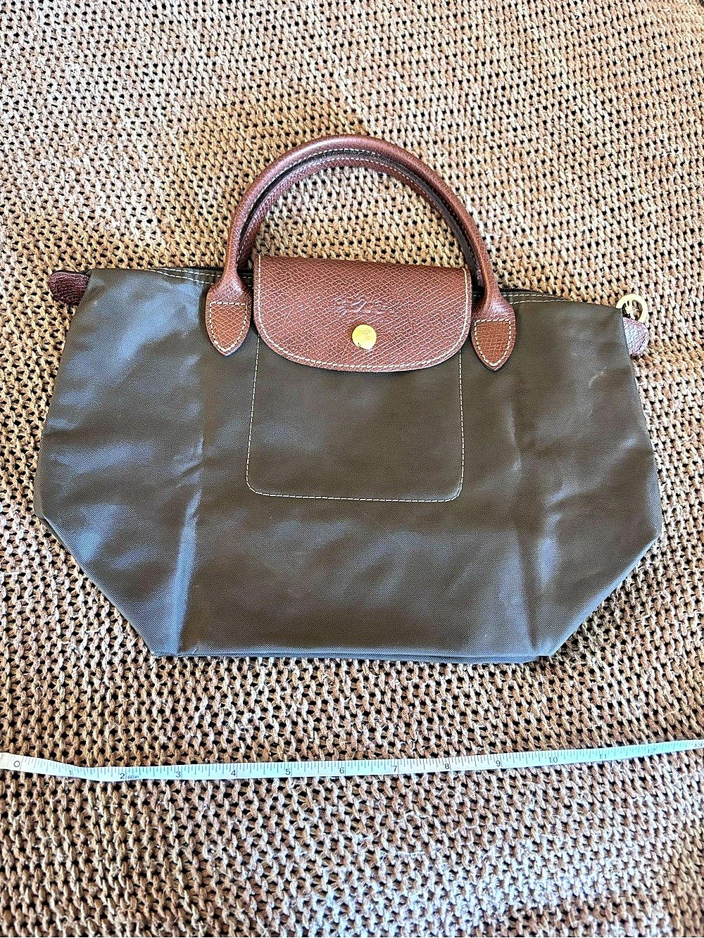 Longchamp Le Pliage Short Handle Tote Bag Small Short Handle Tote Brown